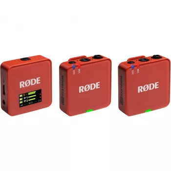 Sistema microfonico radiomicrofono Rode Wireless Go III marrone — trasmissione wireless 2,4 GHz, kit a due canali compatto