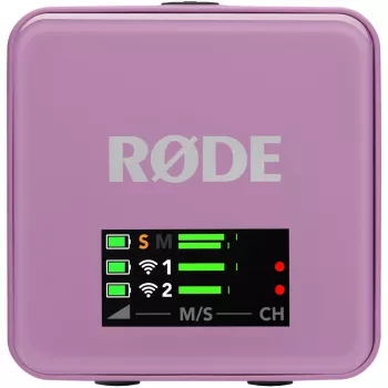 Microfono lavalier wireless Rode Wireless Go III viola 2,4 GHz design compatto