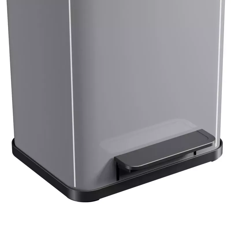 Hailo Öko duo Plus M 18 L cestino rettangolare in acciaio, 2 scomparti, argento