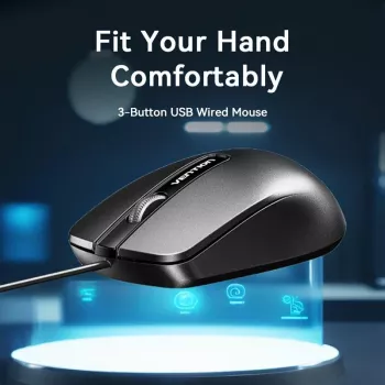 Mouse USB ottico nero/kit Vention