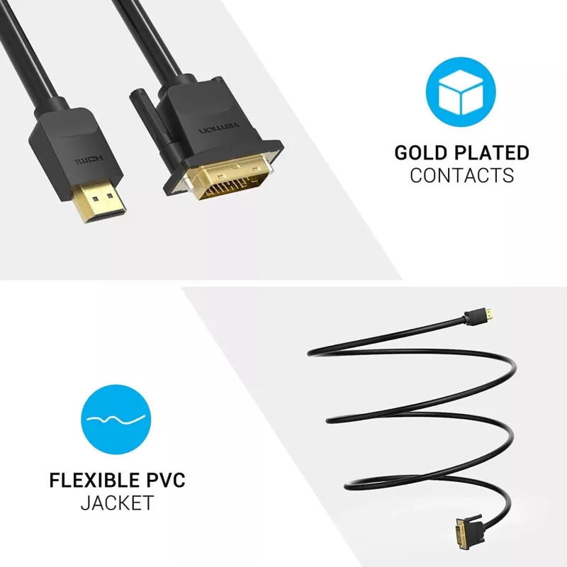 Cavo HDMI a DVI 5M/SCHWARZ Abfbj Vention