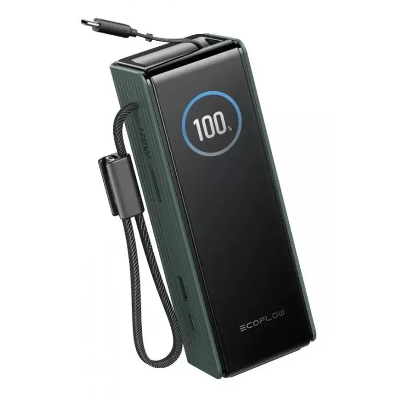 Powerbank EcoFlow RAPID 25000 mAh verde — 170 W di potenza totale, 2× USB-C, 1× USB-A