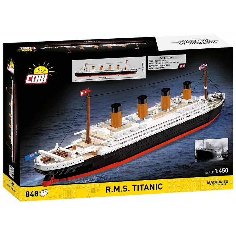 Kit di montaggio Cobi R.M.S. Titanic, 848 pezzi, modello nave da collezione