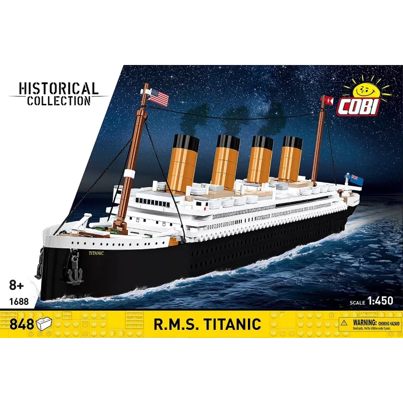 Kit di montaggio Cobi R.M.S. Titanic, 848 pezzi, modello nave da collezione