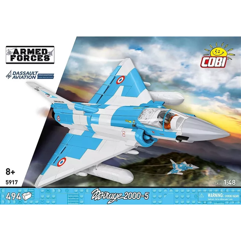 Kit modello Cobi Mirage 2000-5F Brick, serie Armed Forces, 495 pezzi, scala 1:48