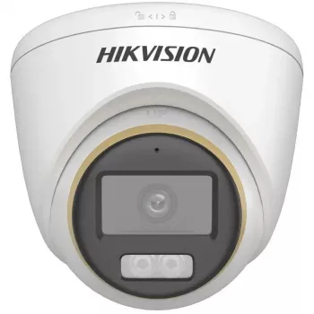 Telecamera di sorveglianza dome IP Hikvision DS-2CE72DF3T-LFS (ColorVu, 2,8 mm, 1920x1080) per montaggio a soffitto, interno/esterno