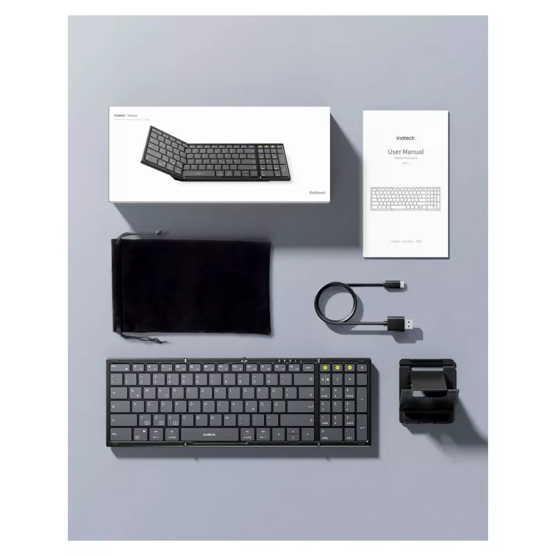 Tastiera Bluetooth full-size senza fili Inateck N0135 nera — QWERTZ, switch a forbice