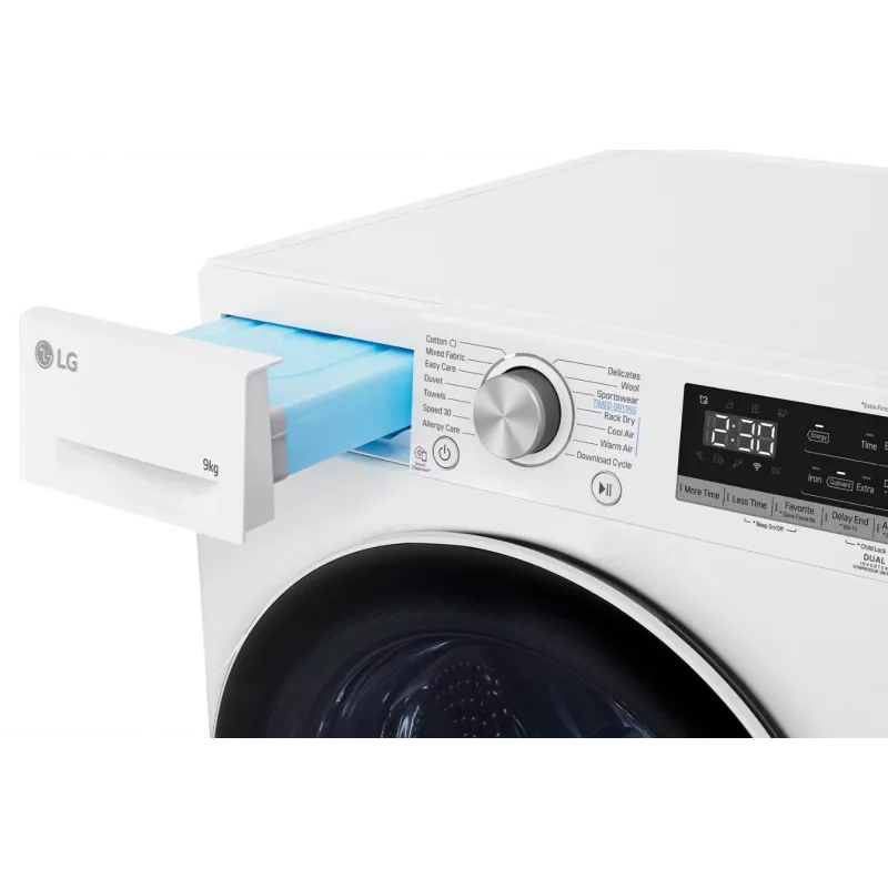 LG RH90V9AV4N, pompa di calore, 9 kg, profondità 66 cm - asciugatrice