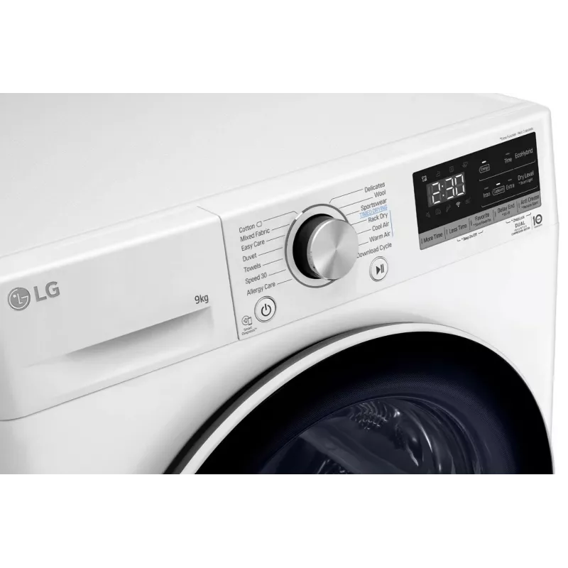 LG RH90V9AV4N, pompa di calore, 9 kg, profondità 66 cm - asciugatrice