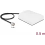 Antenna DELOCK 90761 — antenna WiFi N direzionale 2,4 GHz 8 dBi con connettore N e cavo RG-58 da 50 cm, bianca, esterno