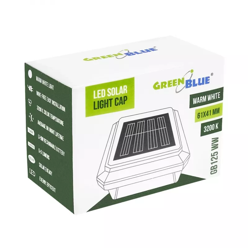 Lampada da paletto LED solare GreenBlue, 60x40mm, paralume a busta, 3200K, GB125 WW