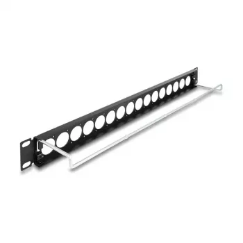 Patch panel DeLOCK 19 pollici D-Type 16 porte 1U nero modello 67058