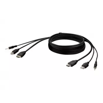 Cavo KVM Belkin F1DN1CCBL — HDMI su USB A/B con audio, connettori USB tastiera/mouse, 3 m