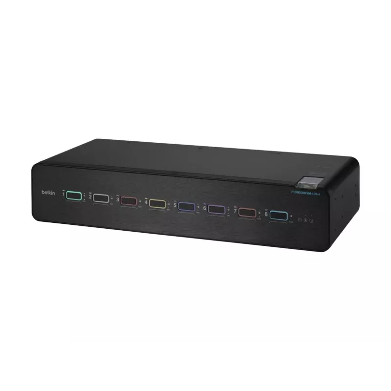Switch KVM Belkin F1DN208KVM-UN-4 – 8 porte dual-head HDMI/DisplayPort, USB tastiera e mouse, 4K@60Hz, montaggio rack, nero
