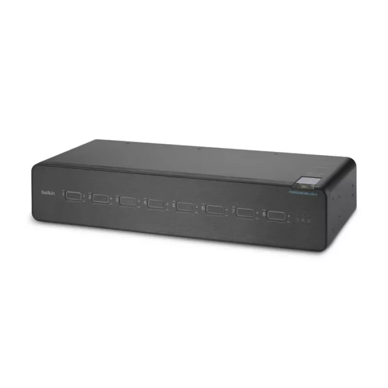 Switch KVM Belkin F1DN208KVM-UN-4 – 8 porte dual-head HDMI/DisplayPort, USB tastiera e mouse, 4K@60Hz, montaggio rack, nero