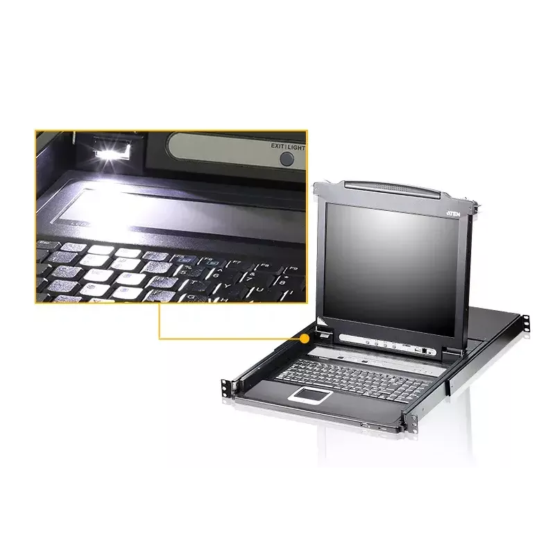 Switch KVM LCD ATEN 8 porte 43,2 cm (17 pollici) (USB – PS/2 VGA) con porta periferiche USB