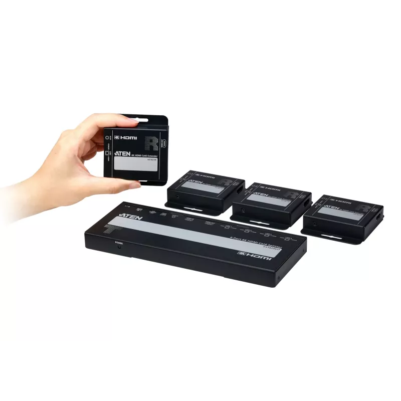 ATEN VS1824KIT Kit splitter HDMI 4K Cat 6 a 4 porte con 4 ricevitori