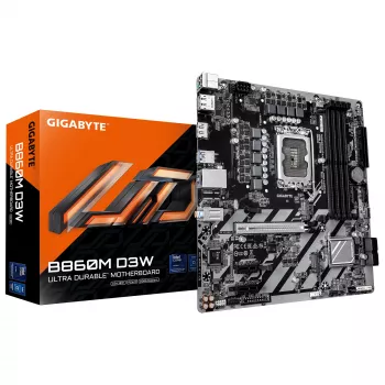 GIGABYTE B860M D3W scheda madre - CPU Intel Core Ultra Series, VRM 4+1+2 fasi, fino a 9066MHz DDR5, 2xPCIe 4.0 M.2, 1GbE LAN, USB 3.2 Gen 1