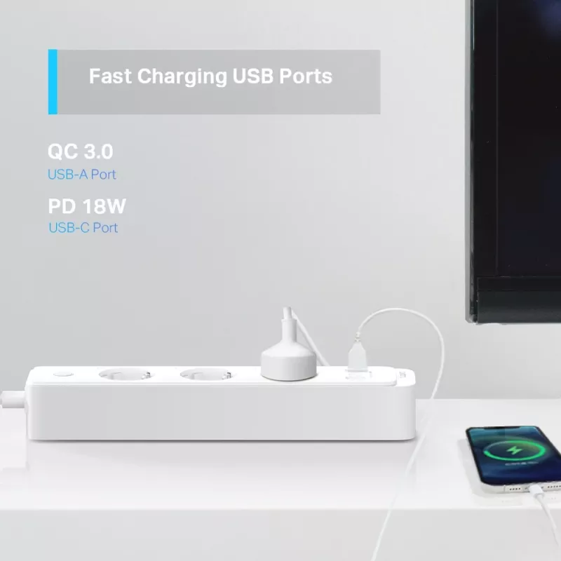 TP-Link Tapo P300 3 presa AC Type F (CEE 7/4) 1,5 m 3 2300 W bianco