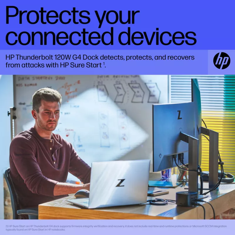 HP Thunderbolt Dock 120W G4, Kensington, Cina, Thailandia, Taiwan, Business, Windows 10, Windows 11, MacOS, 98 mm