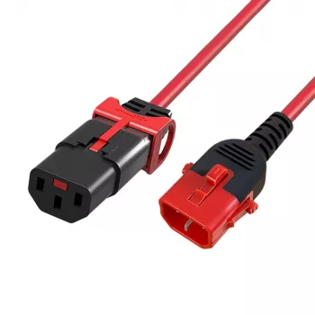 ACT cavo di alimentazione C13 IEC Lock+ - C14 IEC Lock Dual Locking rosso 2 m, PC3615