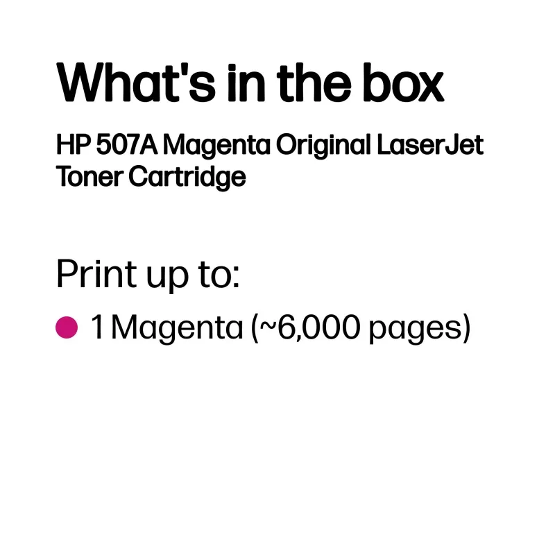 HP 507A magenta originale cartuccia toner LaserJet