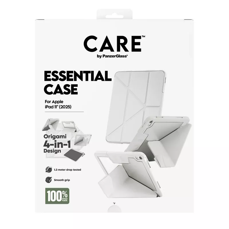 Custodia protettiva PanzerGlass CARE Essential per iPad 11 pollici (2025–2026) in grigio chiaro, modello CR43626