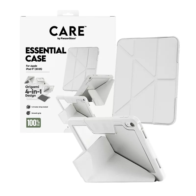 Custodia protettiva PanzerGlass CARE Essential per iPad 11 pollici (2025–2026) in grigio chiaro, modello CR43626