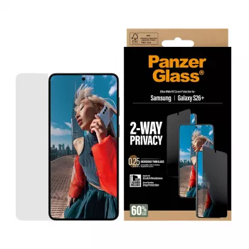 PanzerGlass® protezione display privacy a 2 vie Samsung Galaxy S26+ | Ultra-Wide Fit con EasyAligner