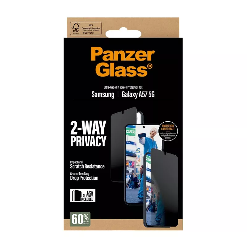 PanzerGlass Privacy pellicola proteggi schermo UWF - trasparente - Samsung Galaxy A57 5G pellicola proteggi schermo trasparente