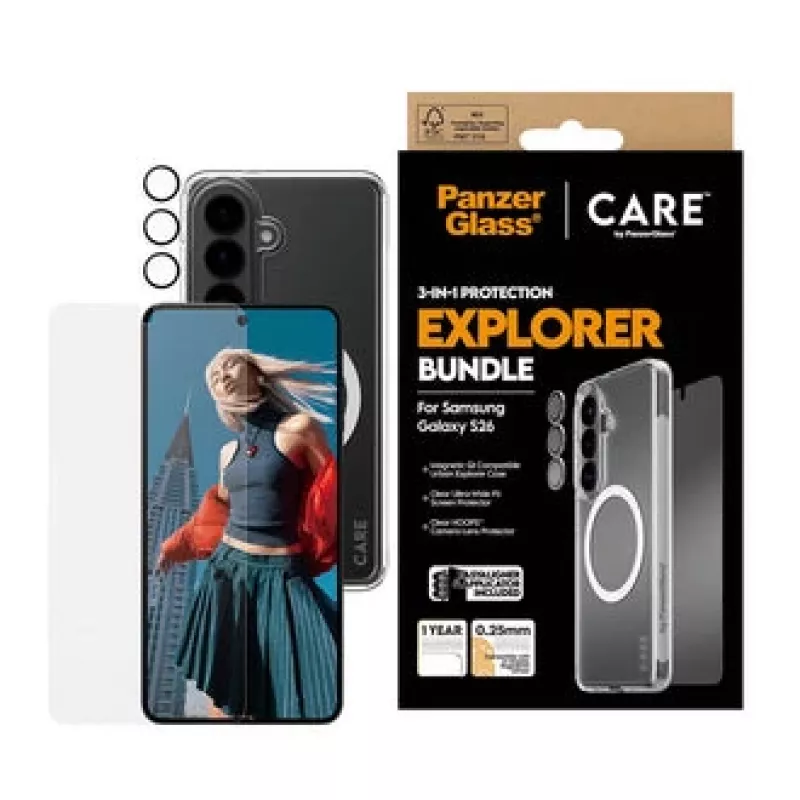 PanzerGlass CARE protezione display 3-in-1 per Samsung Galaxy S (2026) – PanzerGlass