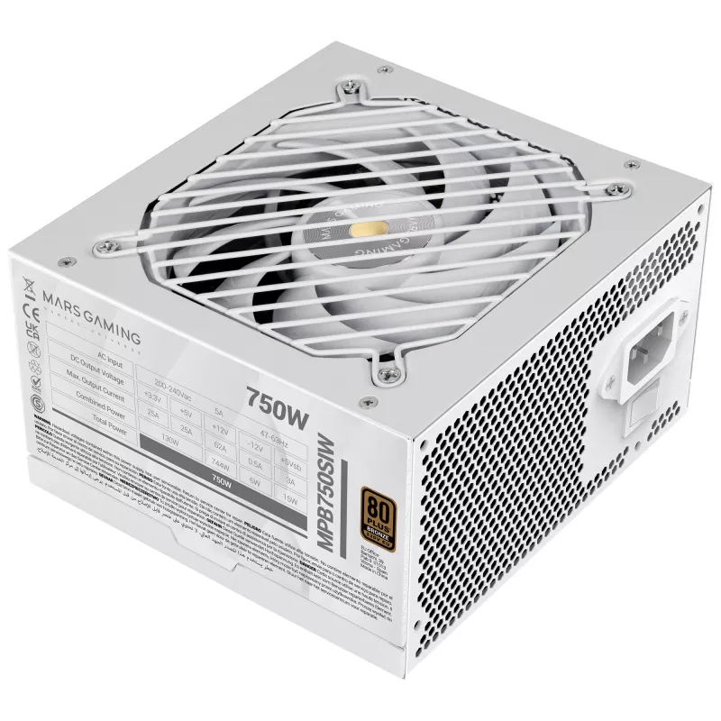 Mars Gaming MPB750SIW alimentatore 750 W 24 pin ATX ATX bianco