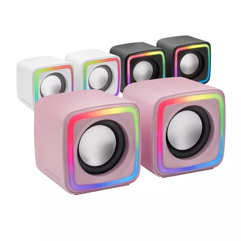 Mars Gaming MSCUBEP rosa diffusori da gaming RGB compatti 8W processore audio DSP