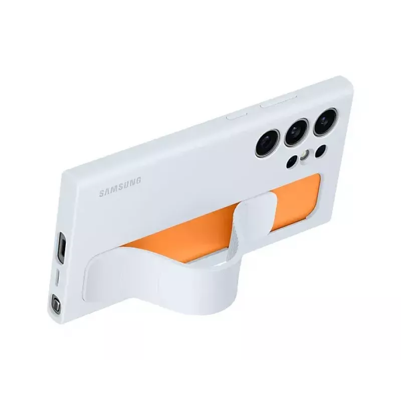 Standing Grip custodia in silicone per Samsung Galaxy S24 Ultra – azzurro, compatibile con 6,8