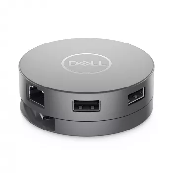 DELL Pro hub da viaggio 7-in-1 USB-C - DA310, con filo, USB 3.2 Gen 2 (3.1 Gen 2) Type-C, 10,100,1000 Mbit/s, argento, 3840 x 2160 pixel, 1920 x 1080 pixel