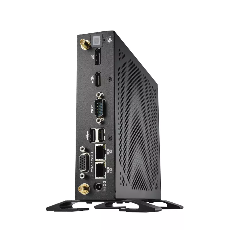 Shuttle XPC barebone slim DS50U, Intel Celeron 7305, 2x LAN (1x 2.5Gbit, 1x 1Gbit), 1x COM, 1x HDMI, 1x DP, 1x VGA, senza ventola, funzionamento continuo 24/7