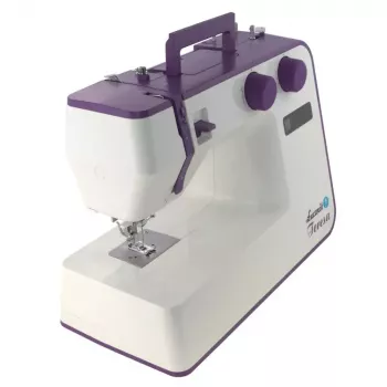 Macchina da cucire Lucznik Teresa portatile leggera – modello Teresa, macchina da cucire elettrica per uso domestico, funzioni di cucitura di base, bianco-viola