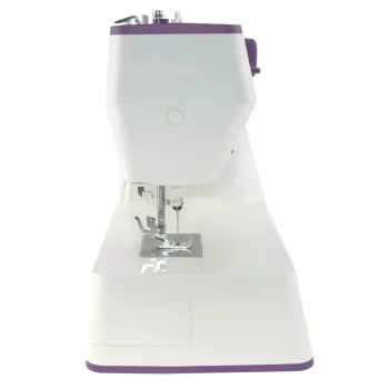 Macchina da cucire Lucznik Teresa portatile leggera – modello Teresa, macchina da cucire elettrica per uso domestico, funzioni di cucitura di base, bianco-viola
