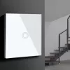 Interruttore a sfioramento deviatore interruttore luce invertitore interruttore a parete interruttore scala con retroilluminazione LED a colore variabile interruttore da incasso 1 modulo rotondo bianco