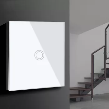 Interruttore a sfioramento deviatore interruttore luce invertitore interruttore a parete interruttore scala con retroilluminazione LED a colore variabile interruttore da incasso 1 modulo rotondo bianco