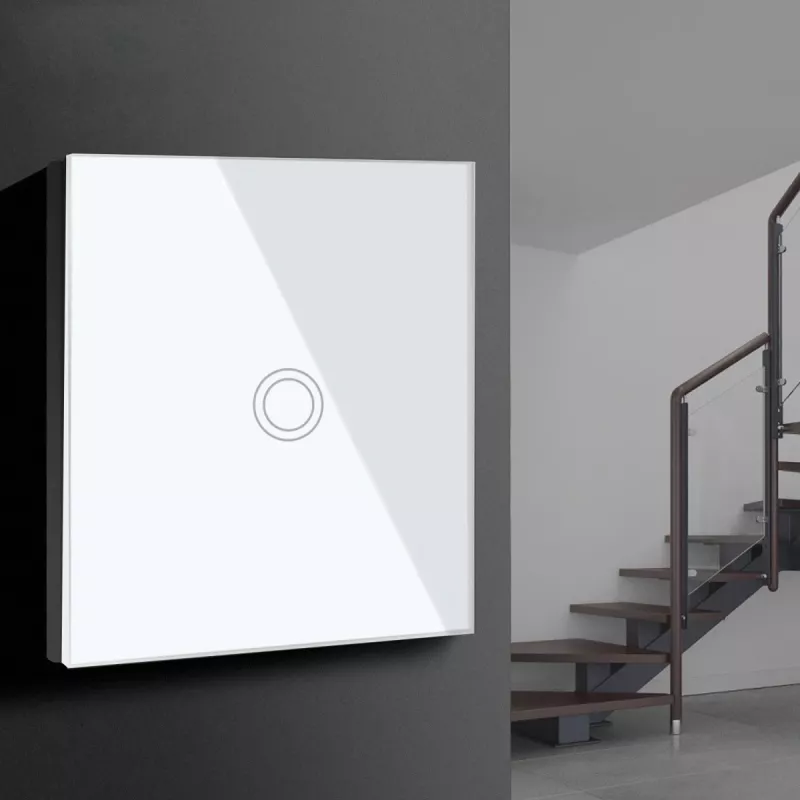 Interruttore a sfioramento deviatore interruttore luce invertitore interruttore a parete interruttore scala con retroilluminazione LED a colore variabile interruttore da incasso 1 modulo rotondo bianco