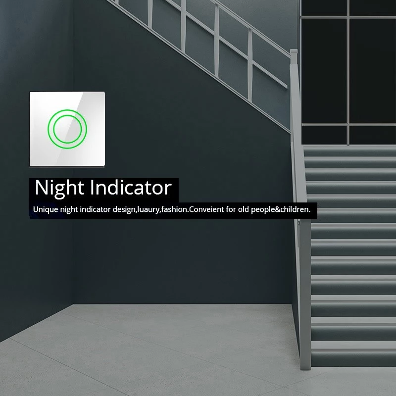 Interruttore a sfioramento deviatore interruttore luce invertitore interruttore a parete interruttore scala con retroilluminazione LED a colore variabile interruttore da incasso 1 modulo rotondo bianco
