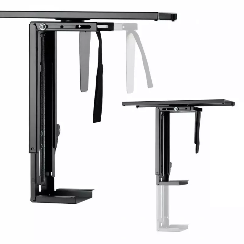 Supporto per computer da sottoscrivania MACLEAN MC-885, regolabile, regolazione manuale dell'altezza, per un massimo di 10 kg, nero