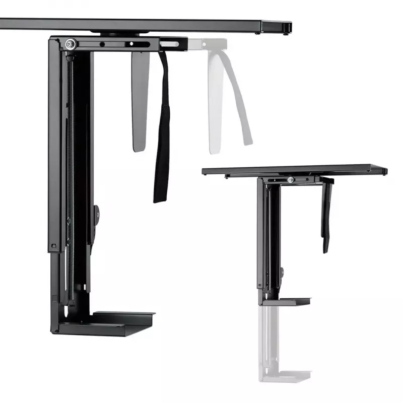 Supporto per computer da sottoscrivania MACLEAN MC-885, regolabile, regolazione manuale dell'altezza, per un massimo di 10 kg, nero