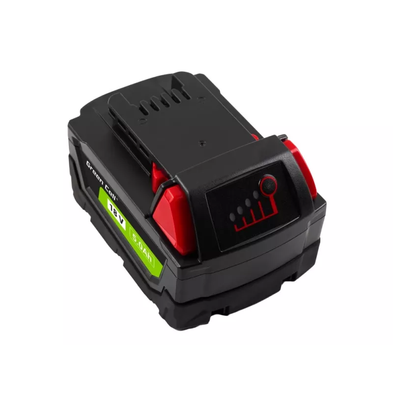 Batteria Green Cell PTML18V5 Li-Ion 18 V 5 Ah per utensili senza filo, dimensioni 8 × 11,9 × 7,5 cm