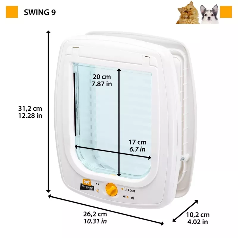 FERPLAST Swing 9 - porta per cani di taglia media e gatti grandi, bianco