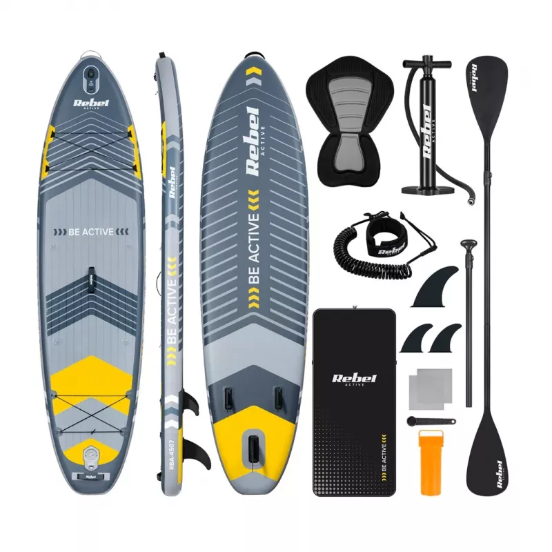 Tavola SUP gonfiabile Rebel ACTIVE 350x81x15 cm set - modello RBA-4500, paddleboard allround-touring