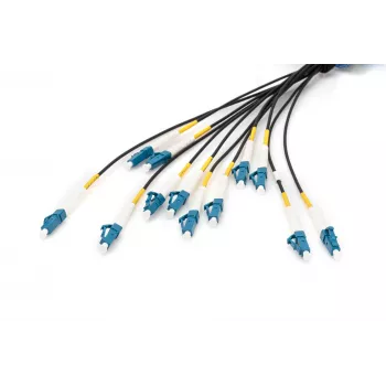 Cavo breakout universale in fibra ottica preassemblato Digitus monomodale OS2 12 fibre LC/UPC 100 m