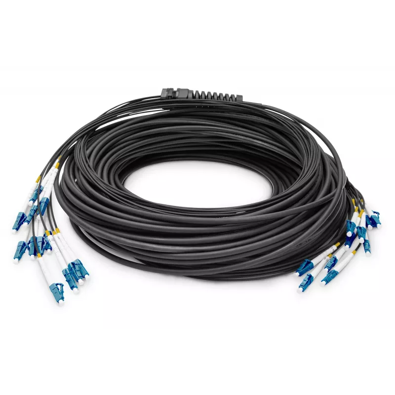Cavo breakout universale in fibra ottica preassemblato Digitus monomodale OS2 12 fibre LC/UPC 100 m