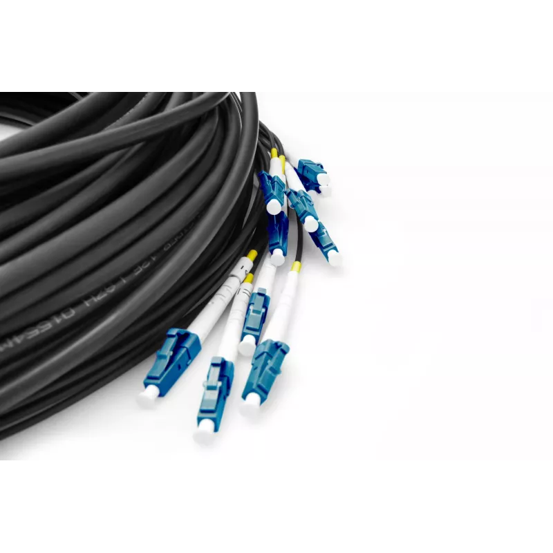 Cavo breakout universale in fibra ottica preassemblato Digitus monomodale OS2 12 fibre LC/UPC 100 m